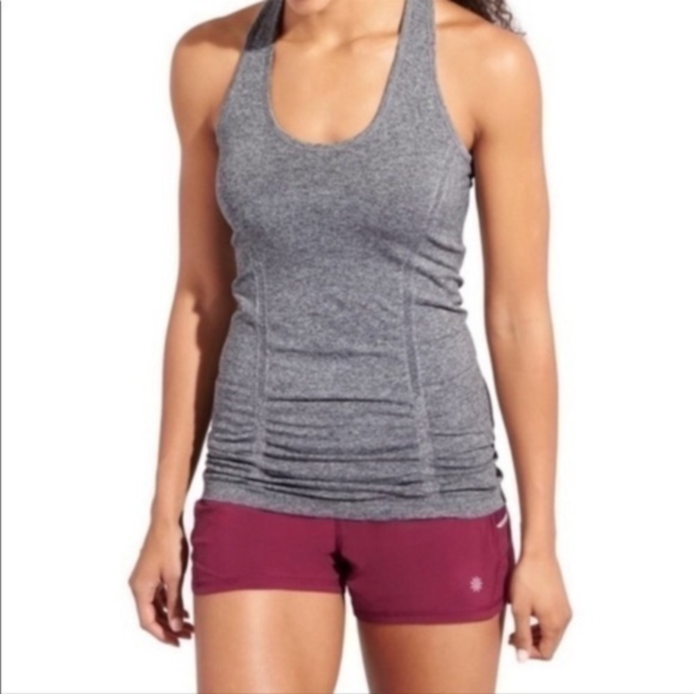 ATHLETA Fast Track Racerback Heather Gray Tank Top S